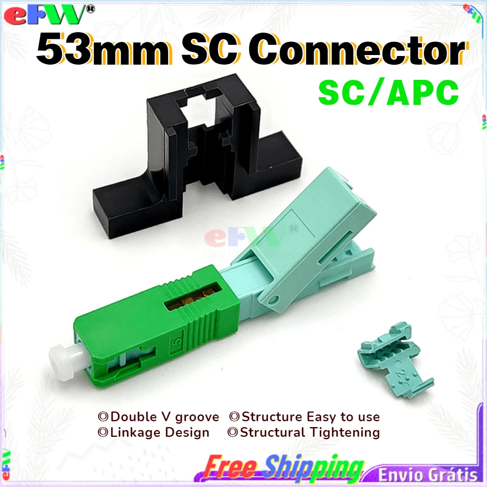 50 - 200pcs 100% Original 53mm SC/APC Fast Connector SM FTTH Tool Cold Coupler Field Assembly Optical Fast Connnector Wholesale