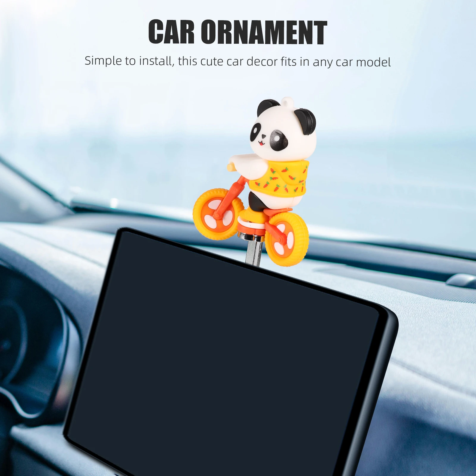 Skateboard Bear Car Ornament Panda Design Materiale Installazione Ornamenti da tavolo Decorazioni Console centrale per automobile