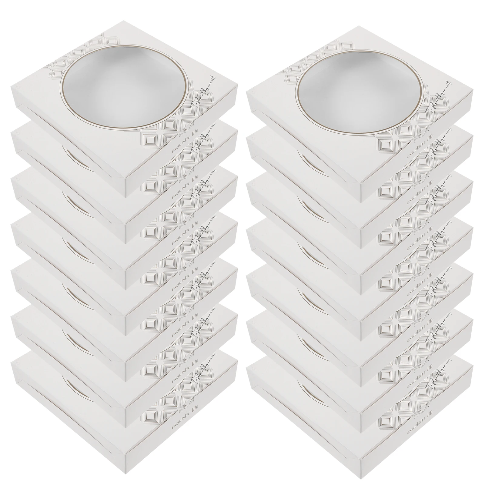 

20pcs Pizza Box Restaurant Portable Bakery Packaging Boxes With Window For Takeout Storage Container Wrapping Serving Various