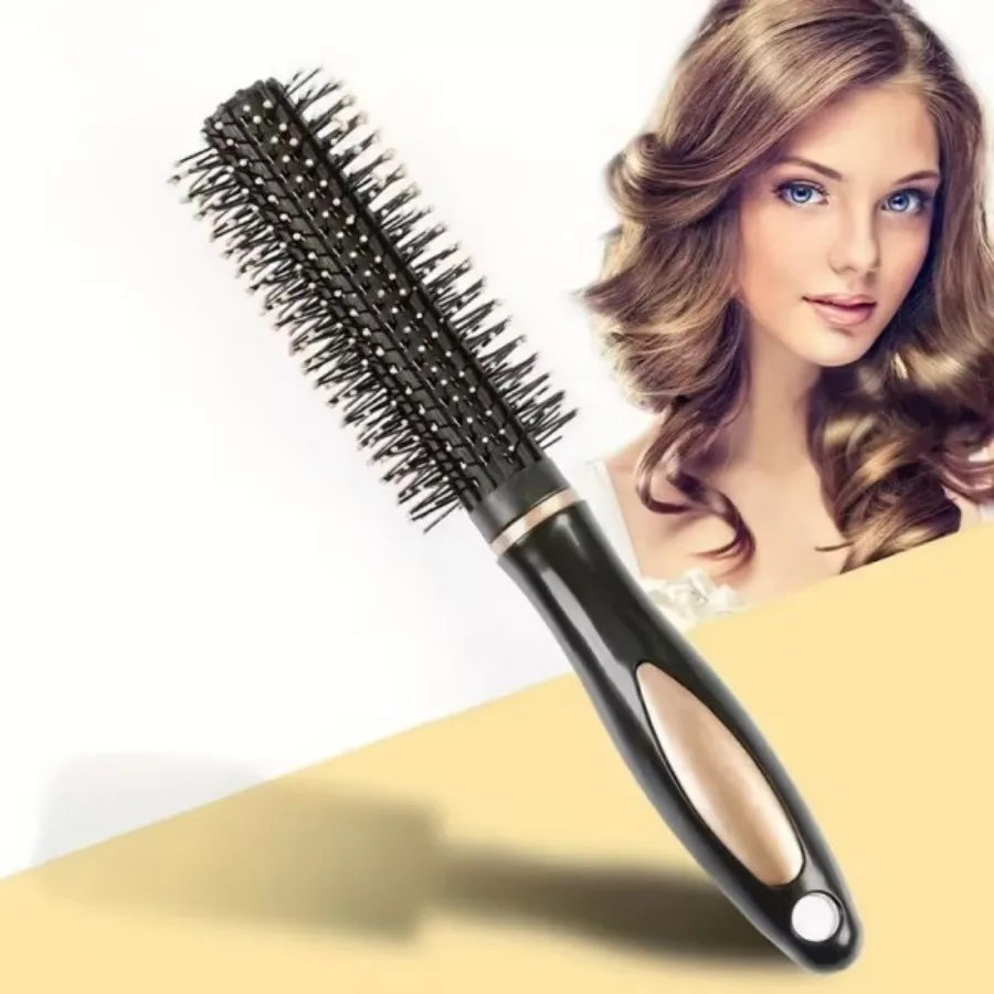 Black Portable Hair Comb Brush Set for Women, Mini Detangling Massage Brush, Edge‑Styling & Wooden Curly‑Hair Comb, Salon‑Grade Travel‑Friendly Hair‑Styling Accessories, Holiday‑Season Gift Choice