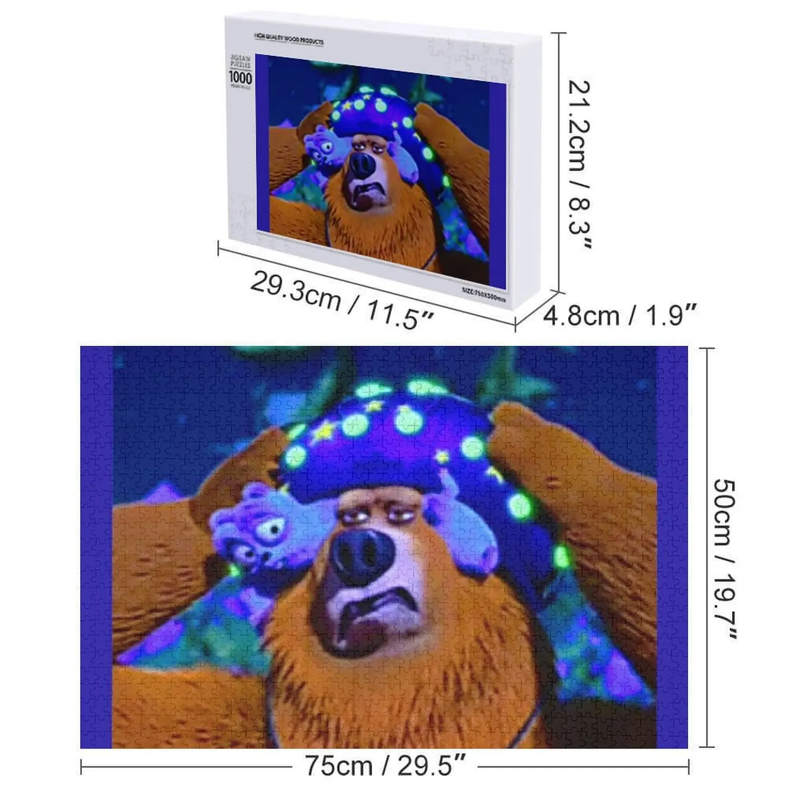 لغز الصور المقطوعة Grizzy and Lemmings مخصص للأطفال محركات مقياس صورة مخصصة تركيبات خشبية لغز الأطفال