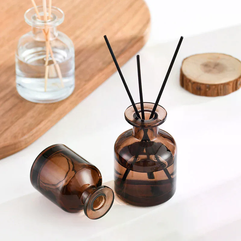 50ml casa difusor de fragrância garrafa de vidro aromaterapia difusores varas grande barriga garrafa reed difusor garrafa essencial