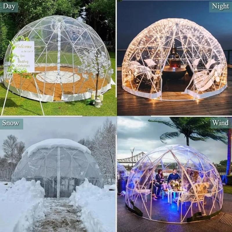 Outdoor 3.6M Luxury Outdoor Transparent Hotel Clear PC Tent Dome Garden Igloo Tent Glamping Geodesic Dome House Tent for Sale.