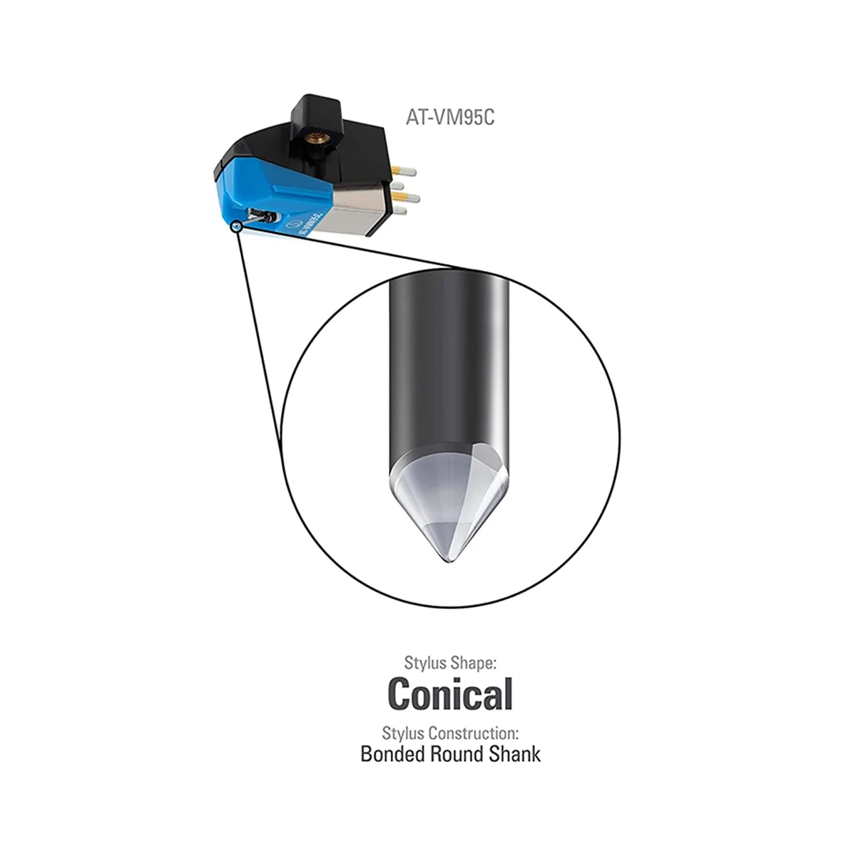 Moving Magnet Stereo Cartridge Stylus for LP Vinyl Record Player Turntable Phonograph Hi-Fi Accessories,VMN95C Stylus