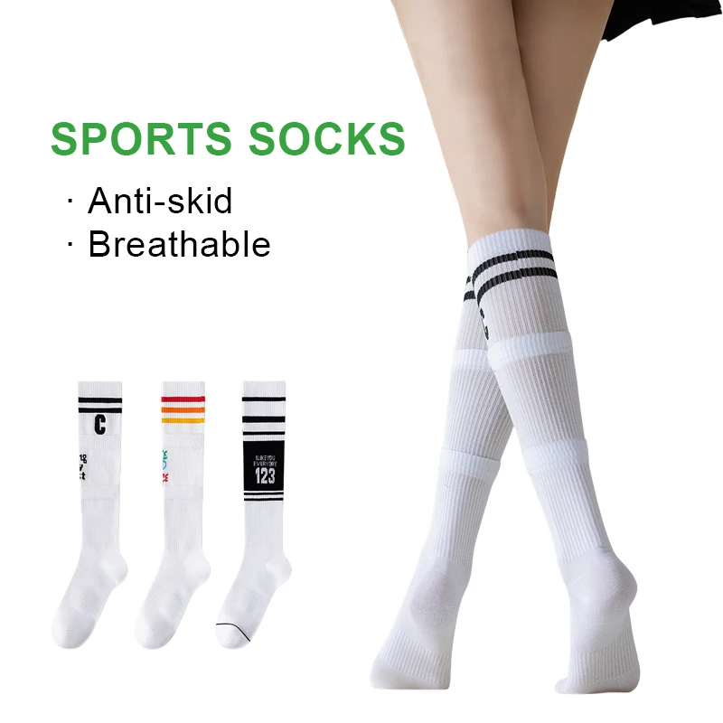 Women Compression Socks Girls Non-slip Knee High Mountaining Female Cotton Sports Socks for Running Cycling Football Marathon