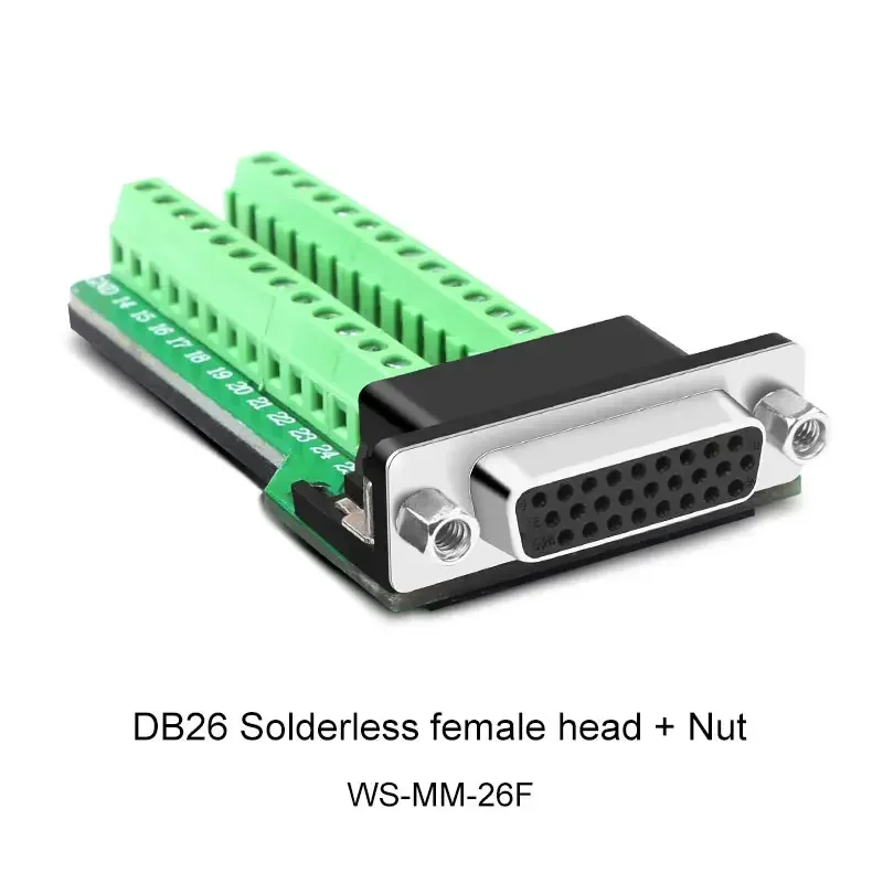

DB26 Вилка без пайки «папа-мама», 3 ряда, 26-контактный адаптер для цепи, клеммная колодка, клеммная колодка D-SUB, беспаечный разъем 26P