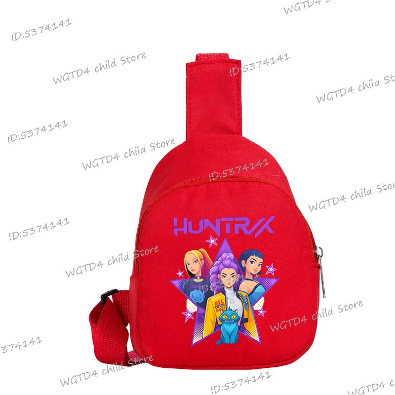 KPop Demon Hunters Cartoon Children's Chest Bag K-Pop Printed Lightweight Shoulder Crossbody Bag Female Kids Mini Bags Gifts