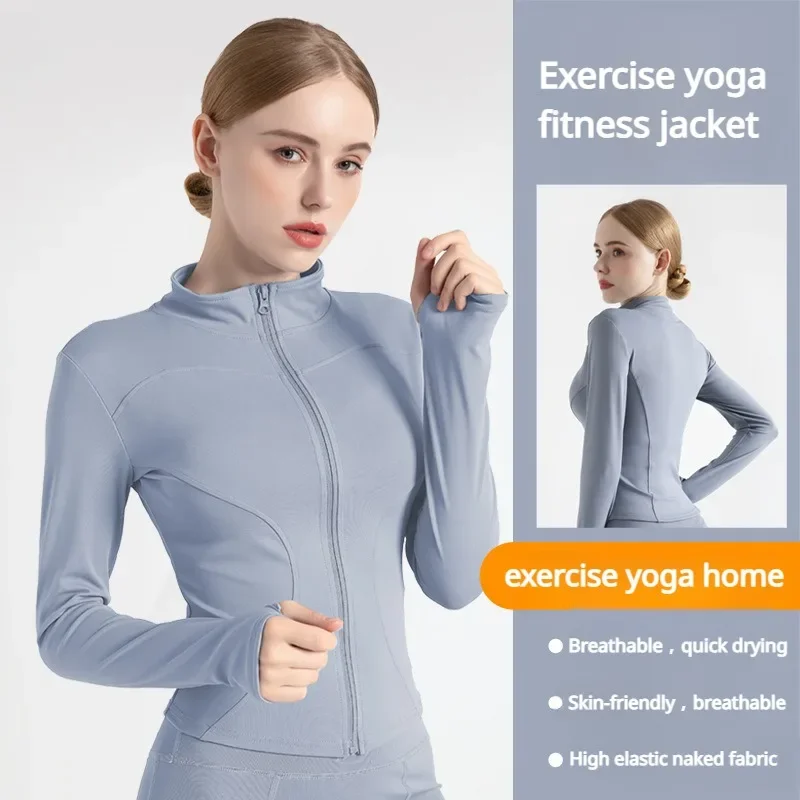 Sports Jacket Women Long Sleeve Yoga Tops Fitness Sportswear Woman Gym Shirt Activewear Cycling Running Coats Workout Clothes