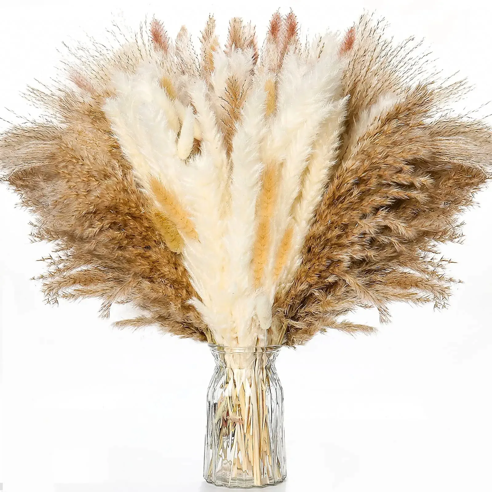 

110pcs Dried Reeds Natural Dried Plants Bunch Small Pampas Grass DIY Craft Wedding Bouquet Photography Props Home Decoration
