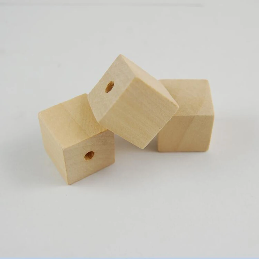 

100pcs Wooden Beads Smooth Surface DIY Jewelry Making Bracelet Accessories Kids Toys Square Beads Beading Kits