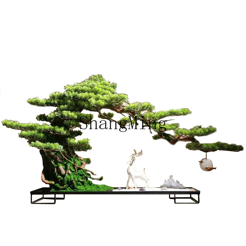 

DSA simulation welcome pine tree, living room entrance, home bonsai decoration, office micro-landscape ornament