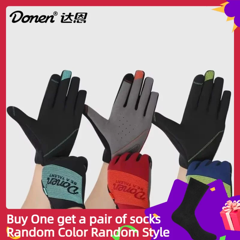 

Велосипедные перчатки Donen Fleece 5-15 ℃ Сенсорный экран для езды, термозимняя дорога, перчатки для горного велосипеда с полным пальцем, аксессуары для велоспорта
