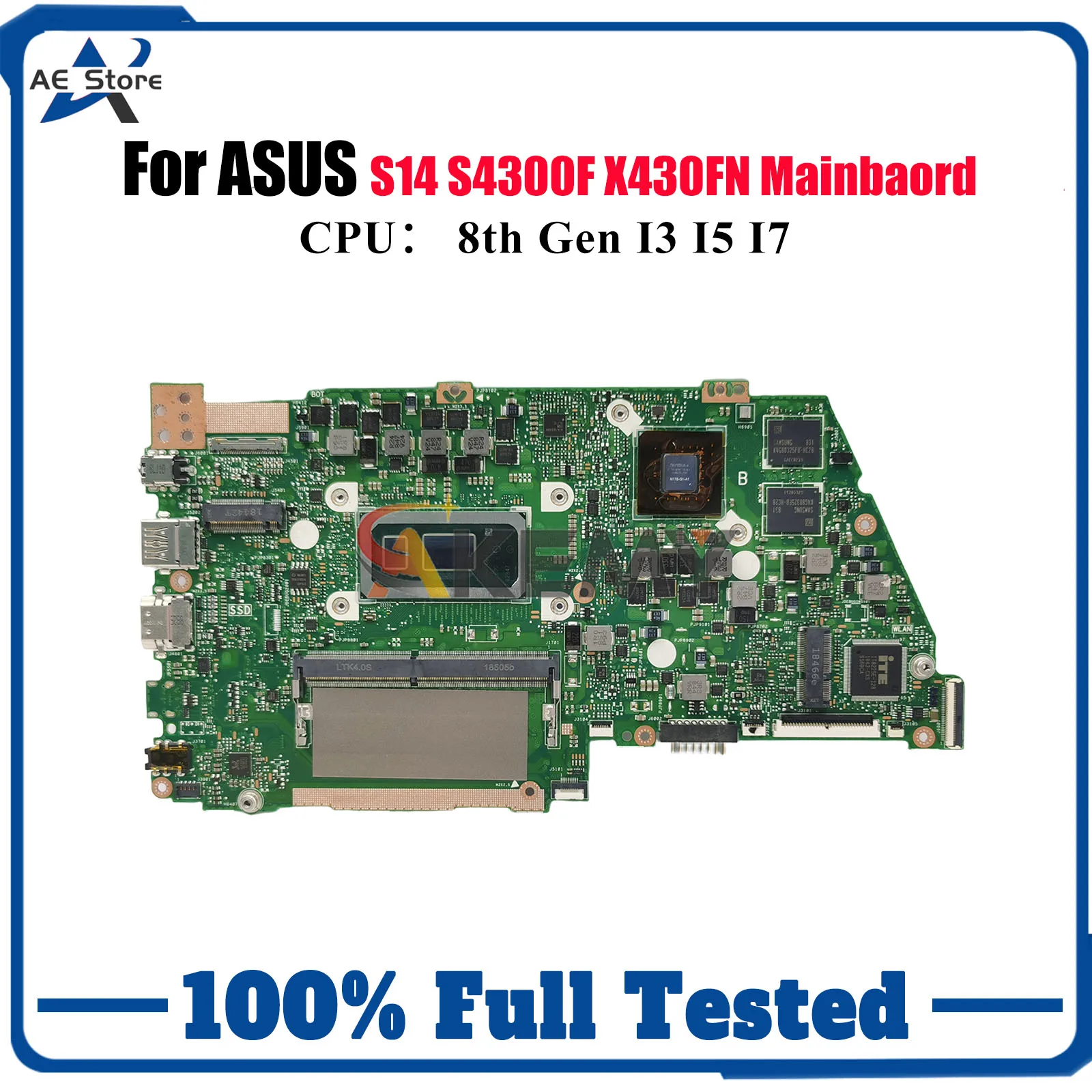 

X430FN Материнская плата для ноутбука ASUS VivoBook X430FN S430F V430F X430F R430F K430F S14 S4300F Материнская плата с процессором I3 I5 I7 тест ОК