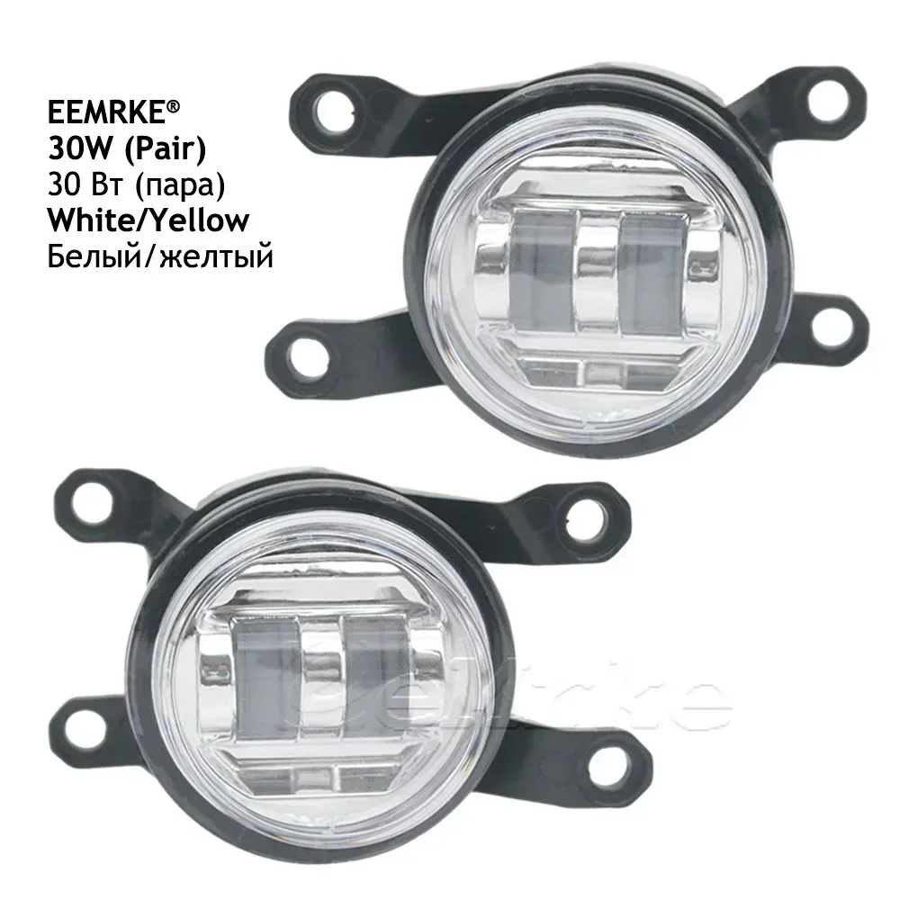 30W White or Yellow Led Fog Lights Lens DRL L1B For Subaru Chiffon Custom RS for Daihatsu Tanto Cumtom LA650F Facelift 2022 2023