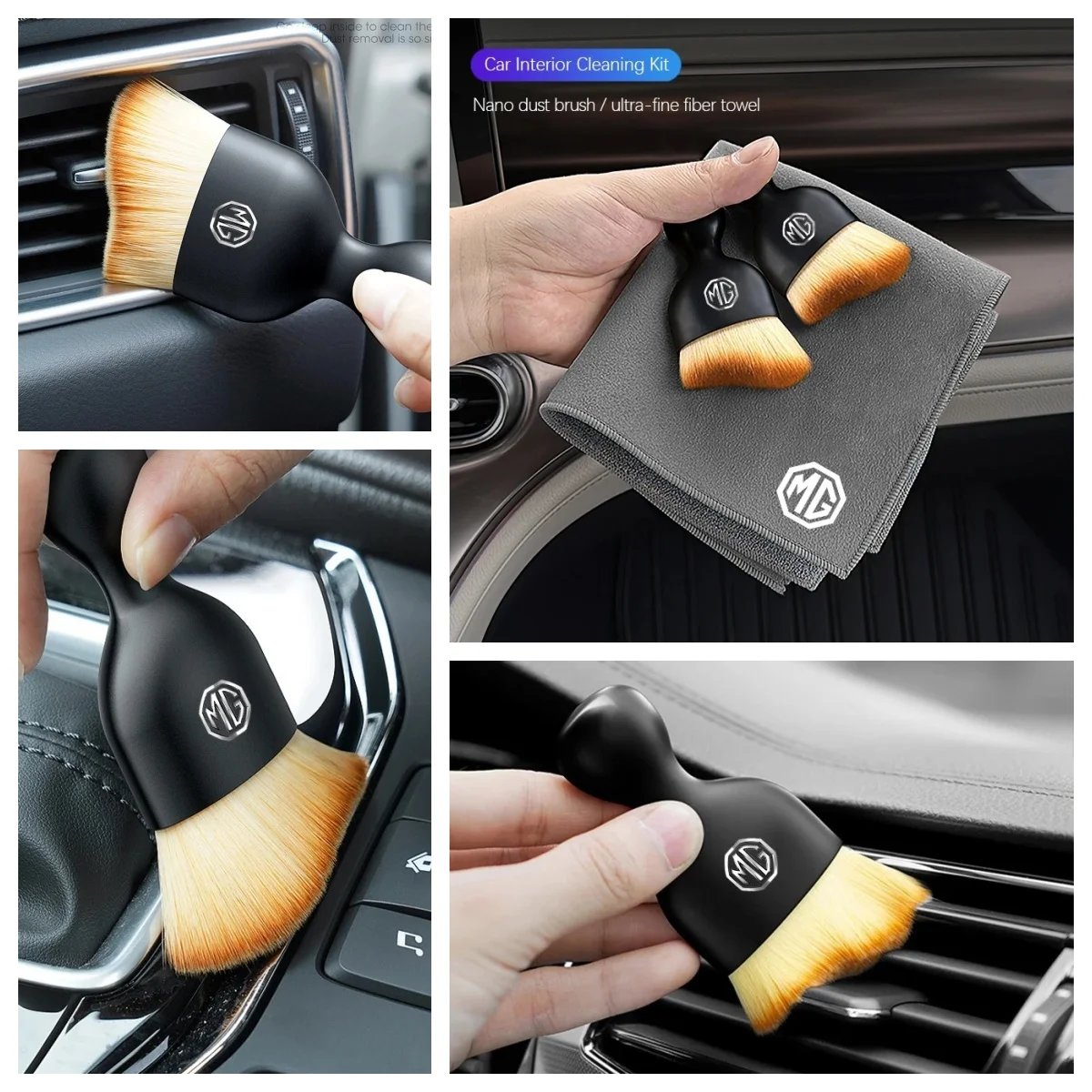Morris Garages Auto Detailing Cleaner Set Soft Dust Brush Ultra-fine Fiber Cloth Fit MG ZS EV HS EHS PHEV MG3 MG4 MG5 MG6 MG7 GT