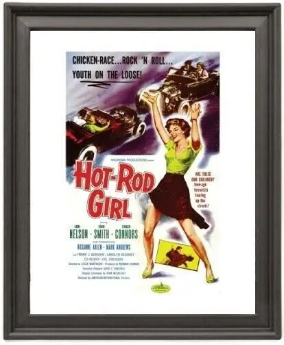 

Framed Poster Hot rod girl Picture Frame 16x12 inches Photo Paper Print