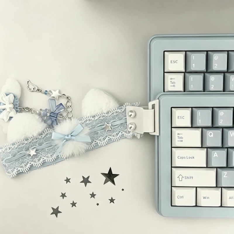 Pink Lace Keyboard Ribbon Customized for Wooting/made68 Side Decorative Pendant Desktop Decoration Keyboard Accessories Gift