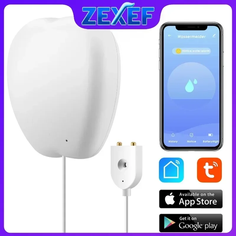 

Zigbee датчик утечки воды шланг Wi-Fi Tuya аксессуары сигнализация утечка уровня панель дистанционного управления детектор перелива умный дом