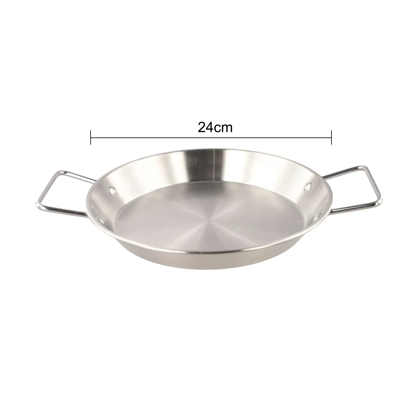 Classic Stainless Steel Paella Pot with Ergonomic Handles Flat Bottom Saucepan for Delicious Culinary Creations