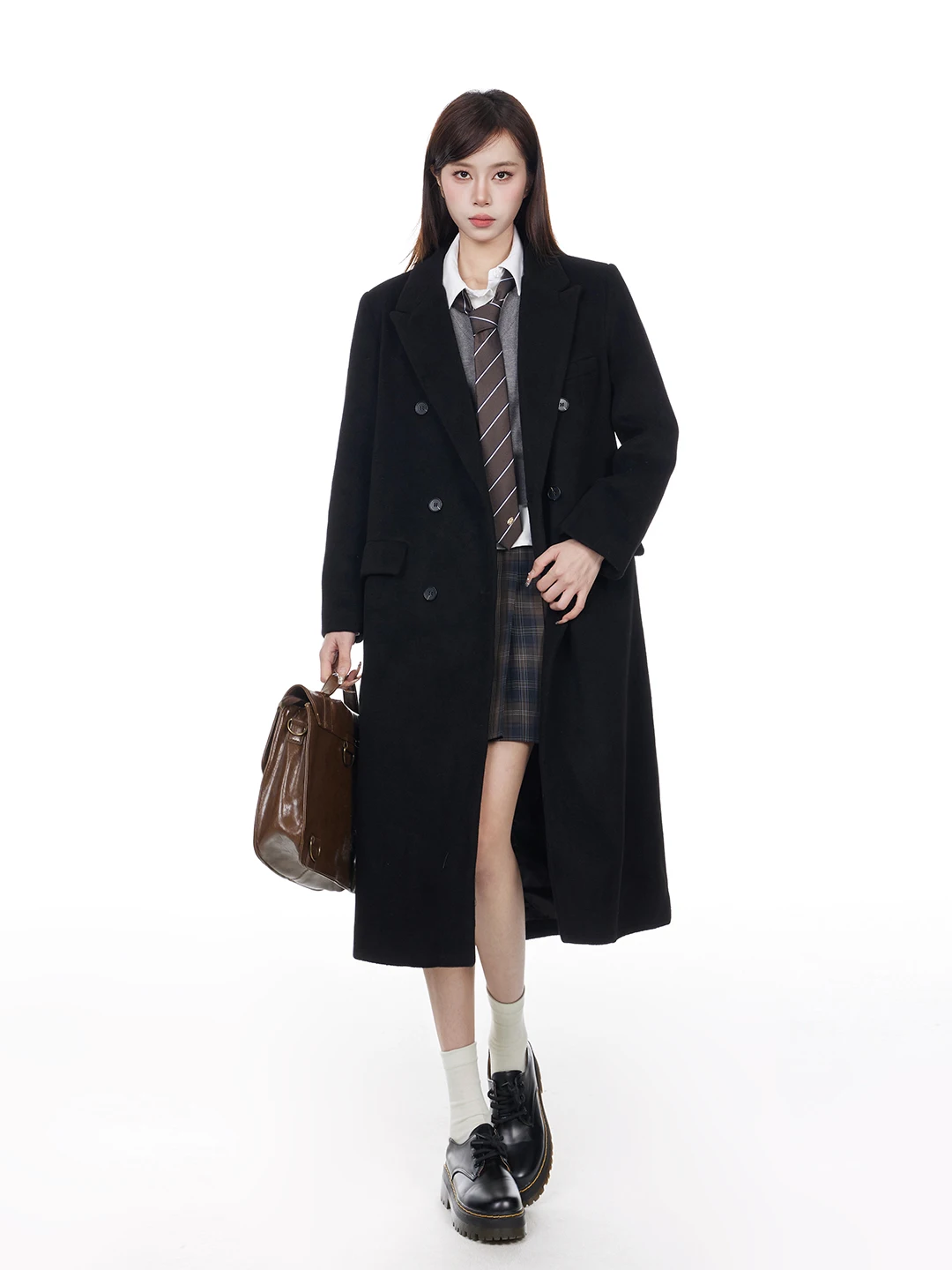 

Bla Woolen Coat Women's 2025 Winter Small Size Korean Version oulder Fit Versatile Mid-Length Cotton Woolen Outerwear