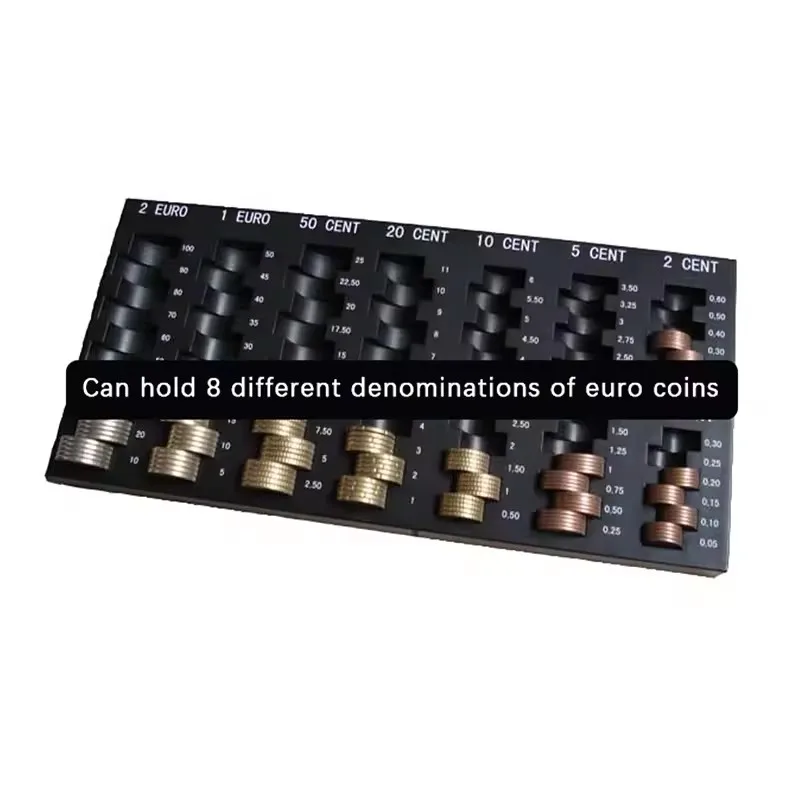 1pcs New Convenient Black European Storage Box Universal Plastic Coin Organiser Tray Gifts Coin Dispenser Pocket Organiser Box