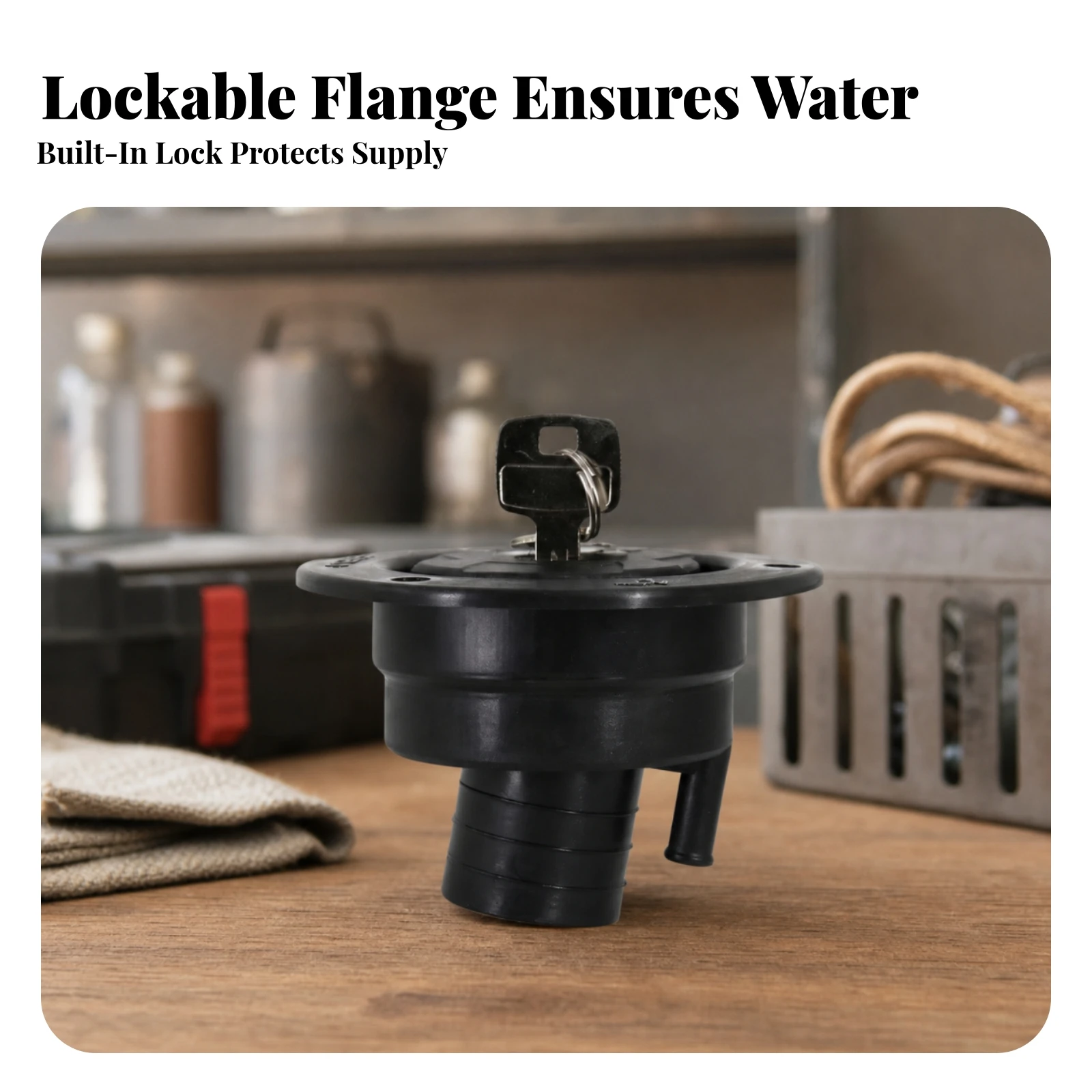 Earth Water Fill Inlet Lockable Water Fill Fitting with Lock Vented for RV, Motorhome