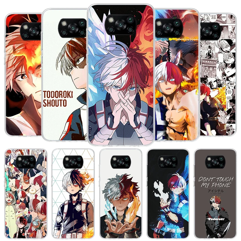 My Hero Todoroki Shoto Cover Phone Case For Xiaomi Poco X6 X5 X4 Nfc X3 Pro F6 F5 F4 Gt F3 F2 F1 M5S M4 M3 Soft Fundas Shell