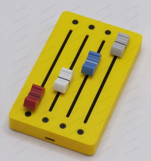 Pengontrol midicc 4 jalur minimal Pengontrol midi host DAWA, emoji string gambar fader