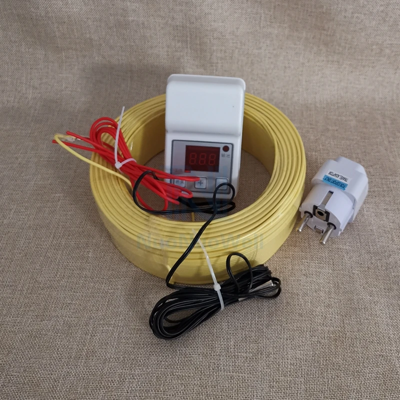 Heating Wire+Temperature Controller Set Greenhouse Warm Underfloor Heating Air Hotline Soil Warming Heating Cable Nursery