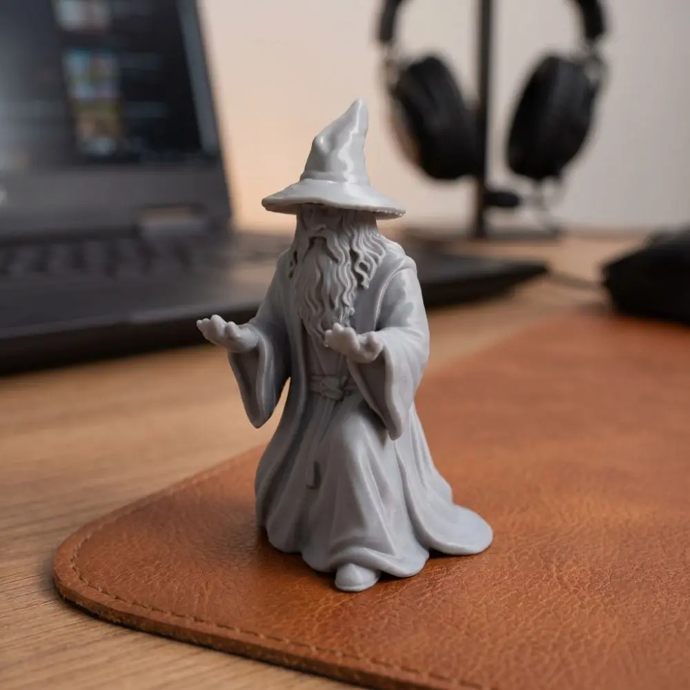 Desktop Accessory 3D Printed Wizard Statue Model Creative Design Funny Wizard Ornament Multi-functional Pen Holder Office