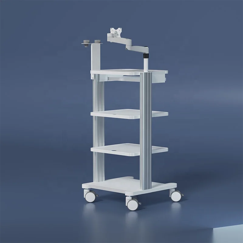Medical ABS Emergency Trolley Cart Medical Hospital Clinic Trolley Endoscopic Cart Mobile Computer Care Cart