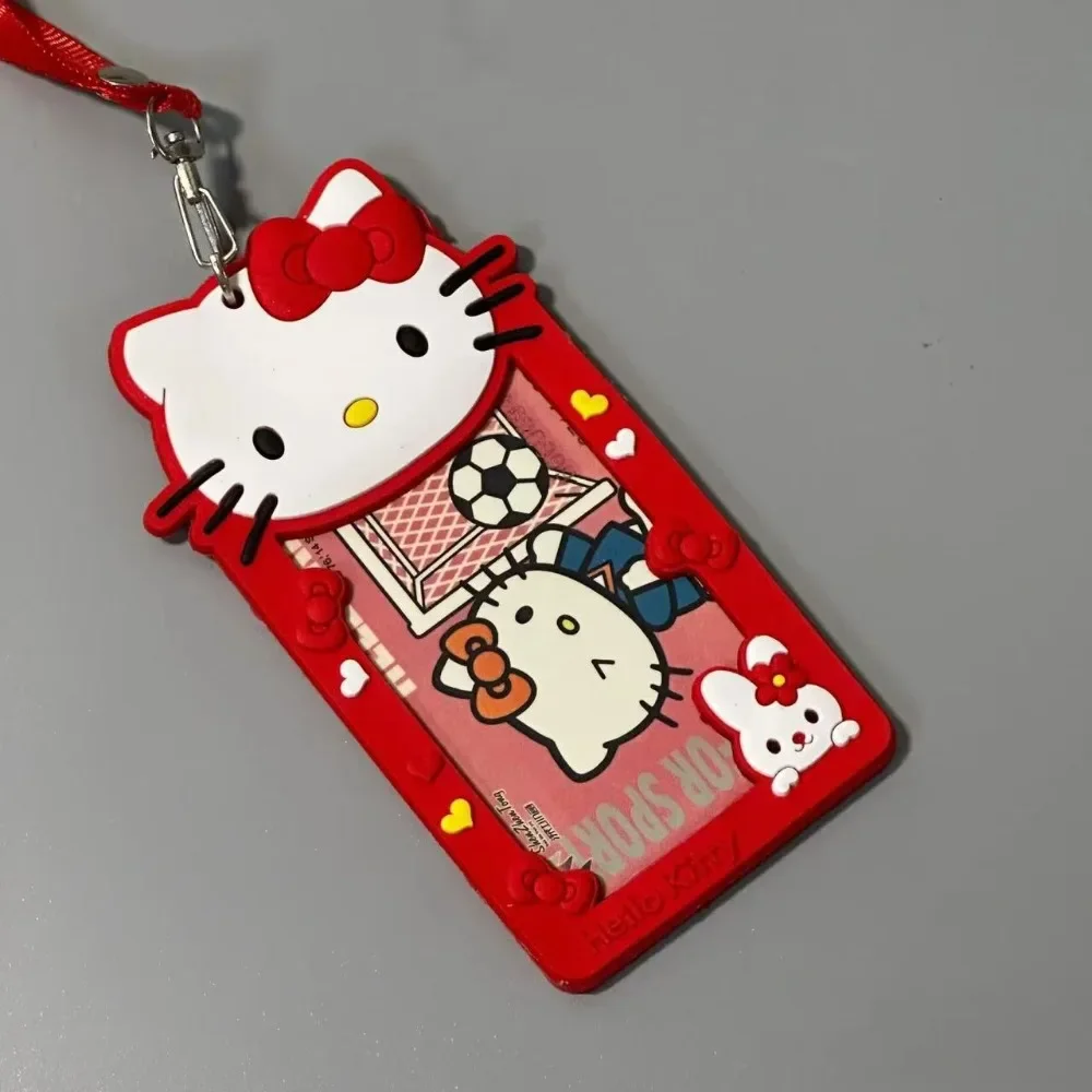 Kawaii Sanrio Kaarthouder Kawaii Hello Kitty Melody Student ID-kaart Meisje Idool Foto-opslag Siliconen kaarthouder met sleutelkoord