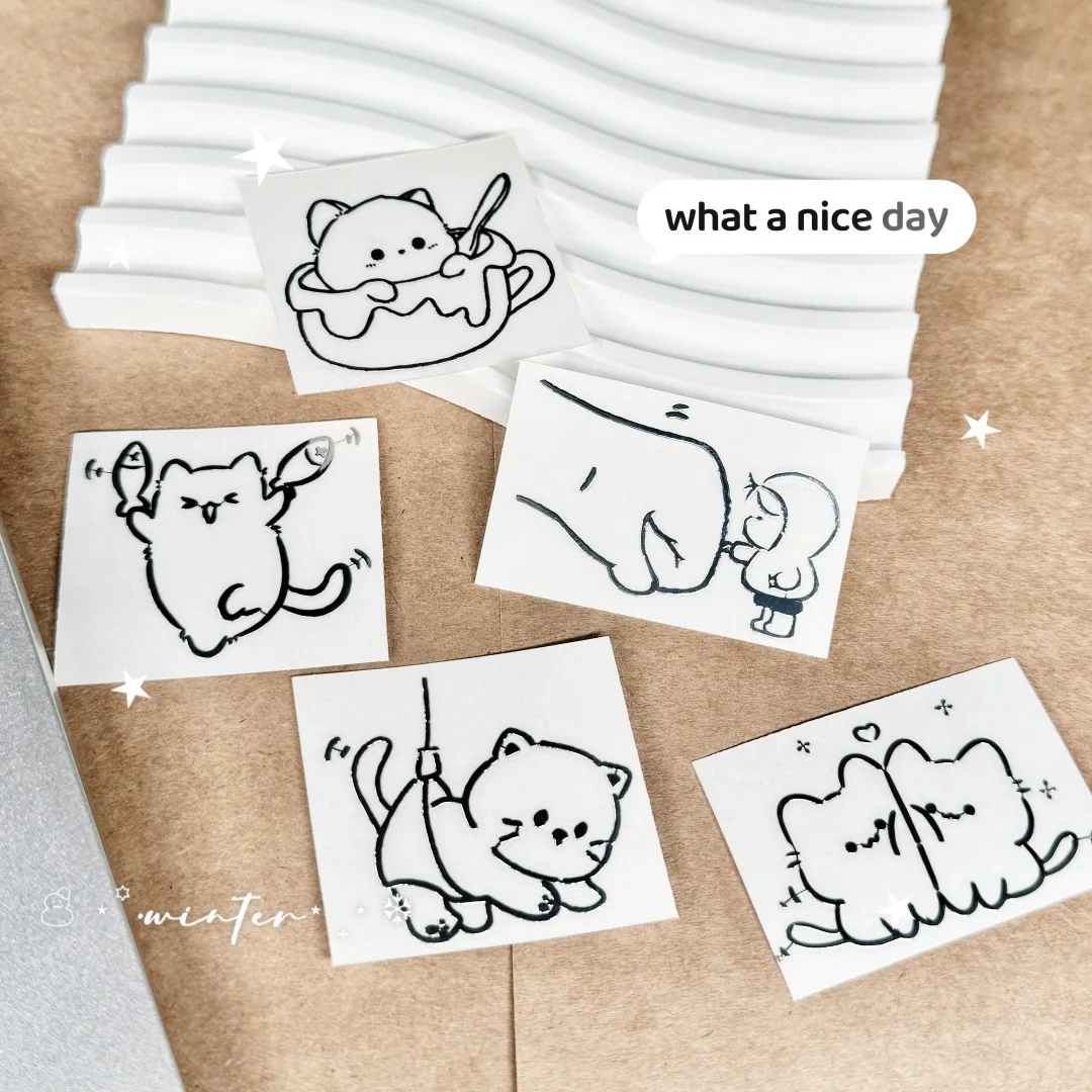Waterproof 3D Metal Stickers With Girl And Cat Cartoon Characters For Phone Case Laptop DIY Decoration Creative Aesthetic Style