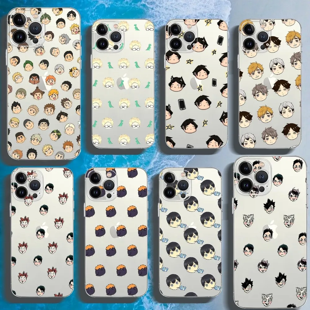 Haikyuu Cute Qq Phone Case For Iphone 15 11 13 14 Pro Max 7 8 Plus X Xr Xs Max Se2020 12mini Transparent Cover