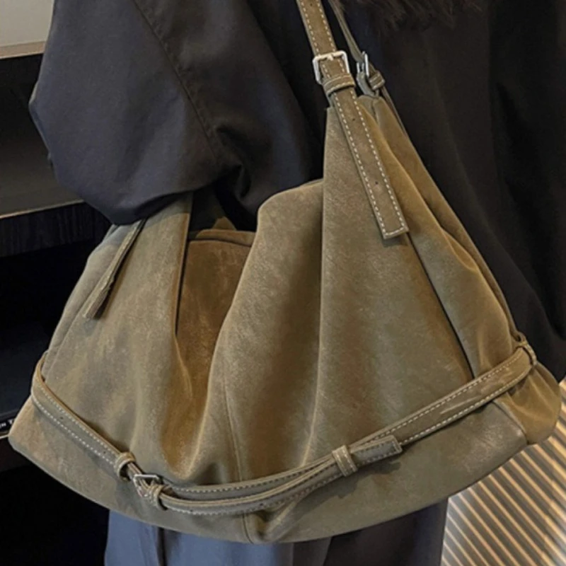 Vintage Tote Bags for Woman Shoulder Bags Suede Large Capacity Women Shopping Bags Class Bag for Girl Designer Bag  