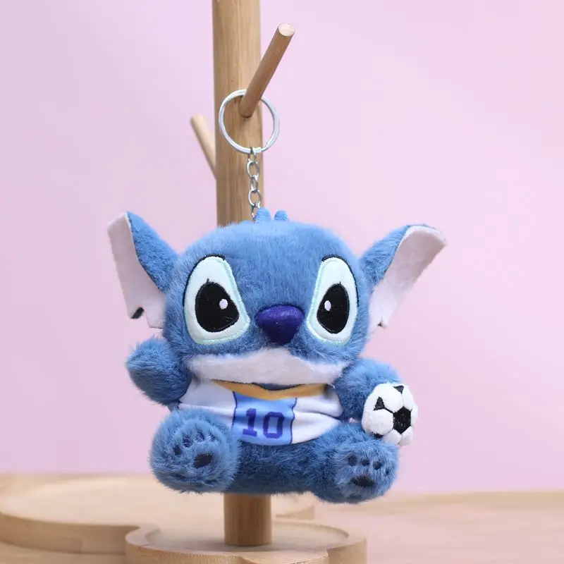 Stitch Plush Doll Keychain Cute Cartoon Anime Lilo & Stitch Soccer Babe Ornaments Kawaii Backpack Charm Holiday Gifts