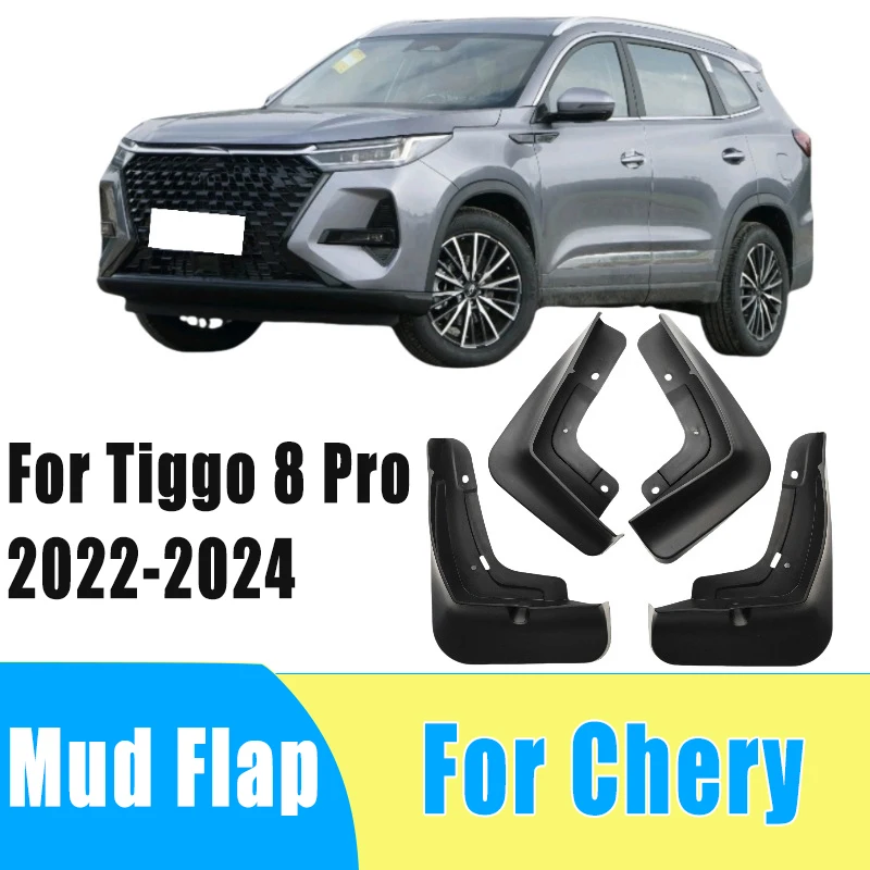 

4pcs Auto Tire Mudguard Waterproof Prevent Mud Splashing Car Mud Flap Fender Trim Accessories For Chery Tiggo 8 Pro 2022-2024