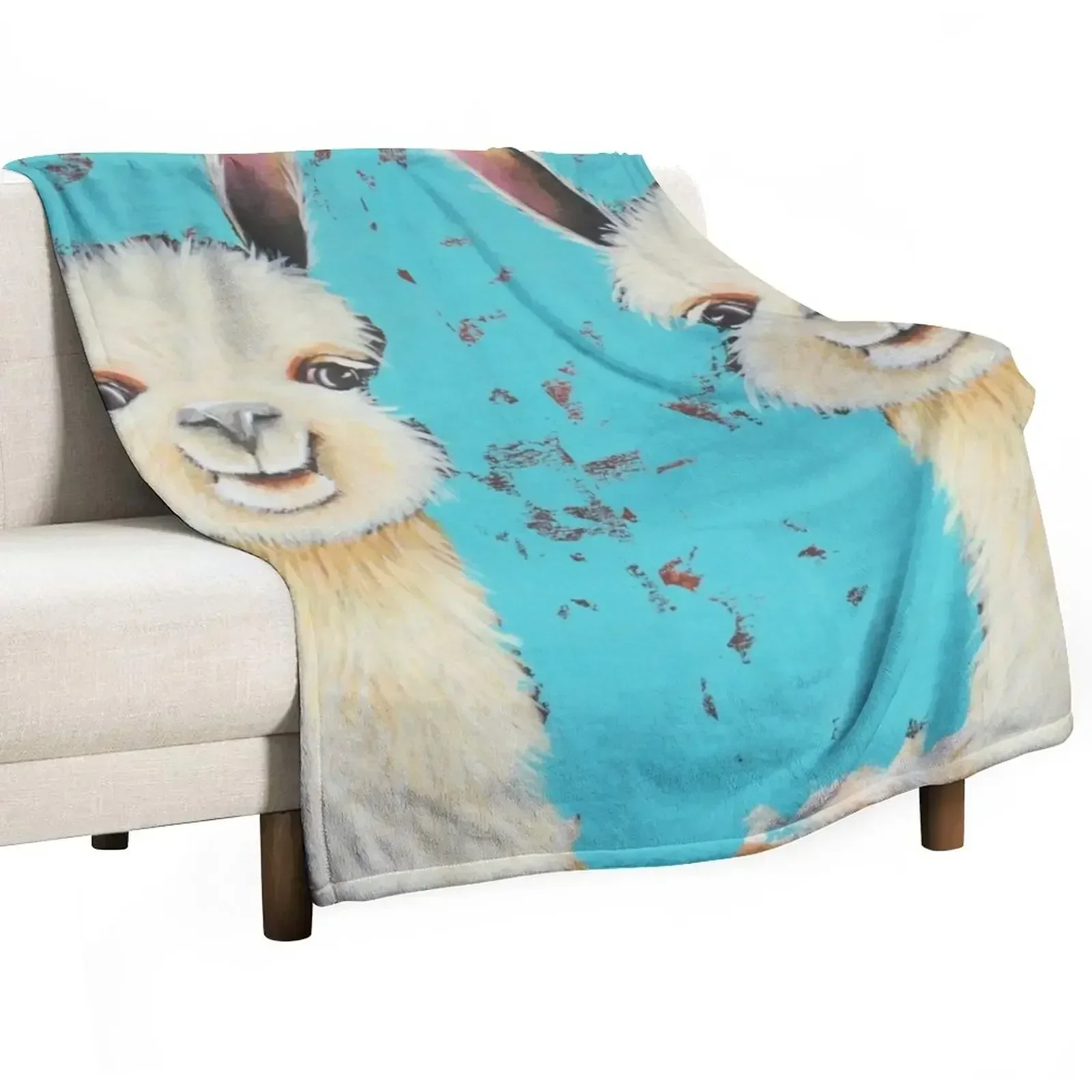 

New Llama Sue Throw Blanket Plush Furrys Flannel Fabric Blankets