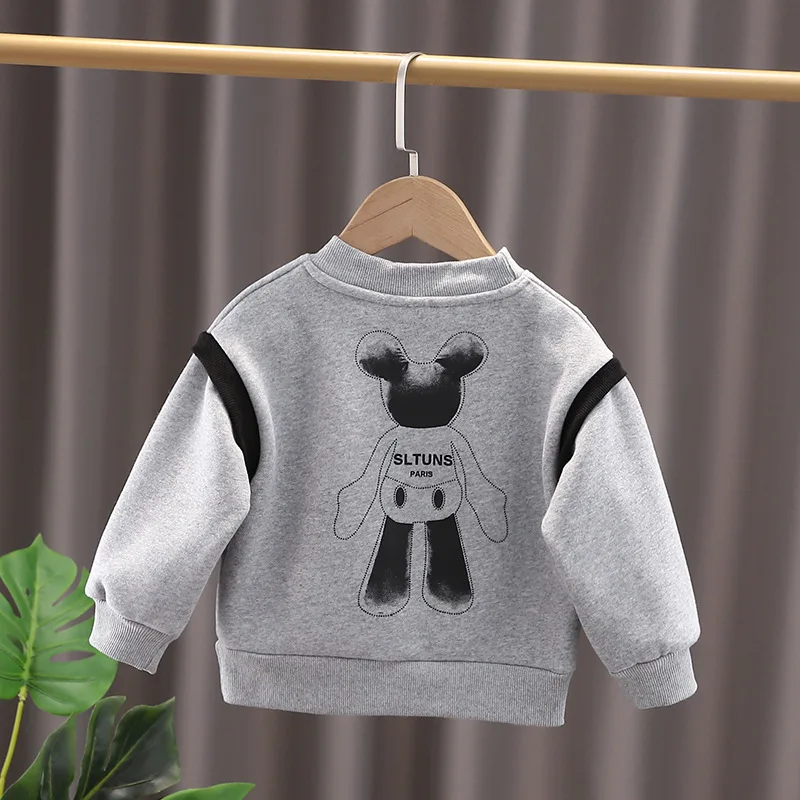 Children Sweatshirt Pocket Bear Toy Clothing Baby Boys Girls Long Sleeve Pullover Kid 2-6Year Sweatshirt Autumn Hoodie Clothes