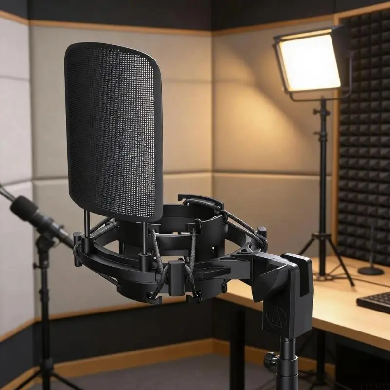 B03F Heavy Duty Metal Shock Absorbing Mount For AT2050 Microphones 5/8 Inch Thread