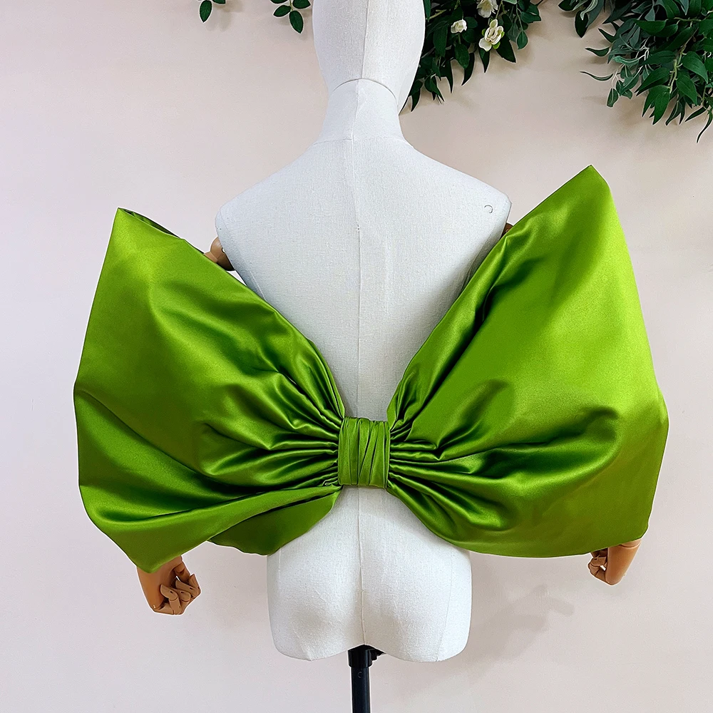 

Green Detachable Satin Big Bow Sleeve New Fashion Wedding Accessories Romantic Evening Bow Chic DG177