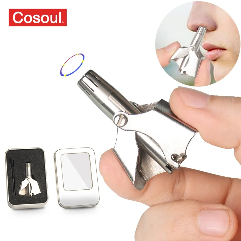 Nose Hair Trimmer Stainless Steel Manual Nose Hair Trimmer Razor Nose Hair Shaver Washable Nose Ear Hair Trimmer