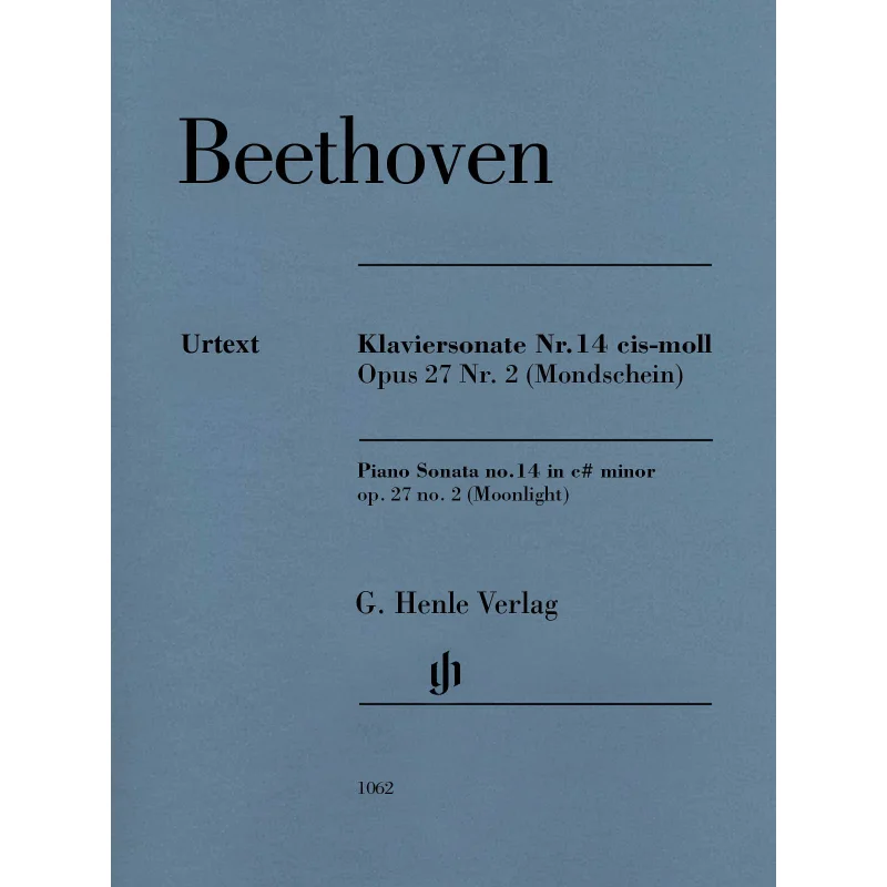 

HN1062 Beethoven Piano Sonata N 14 C Sharp Min Op 272 PA Gertsch Norbert Perahia Murray G Henle Verlag 9790201810621 Book