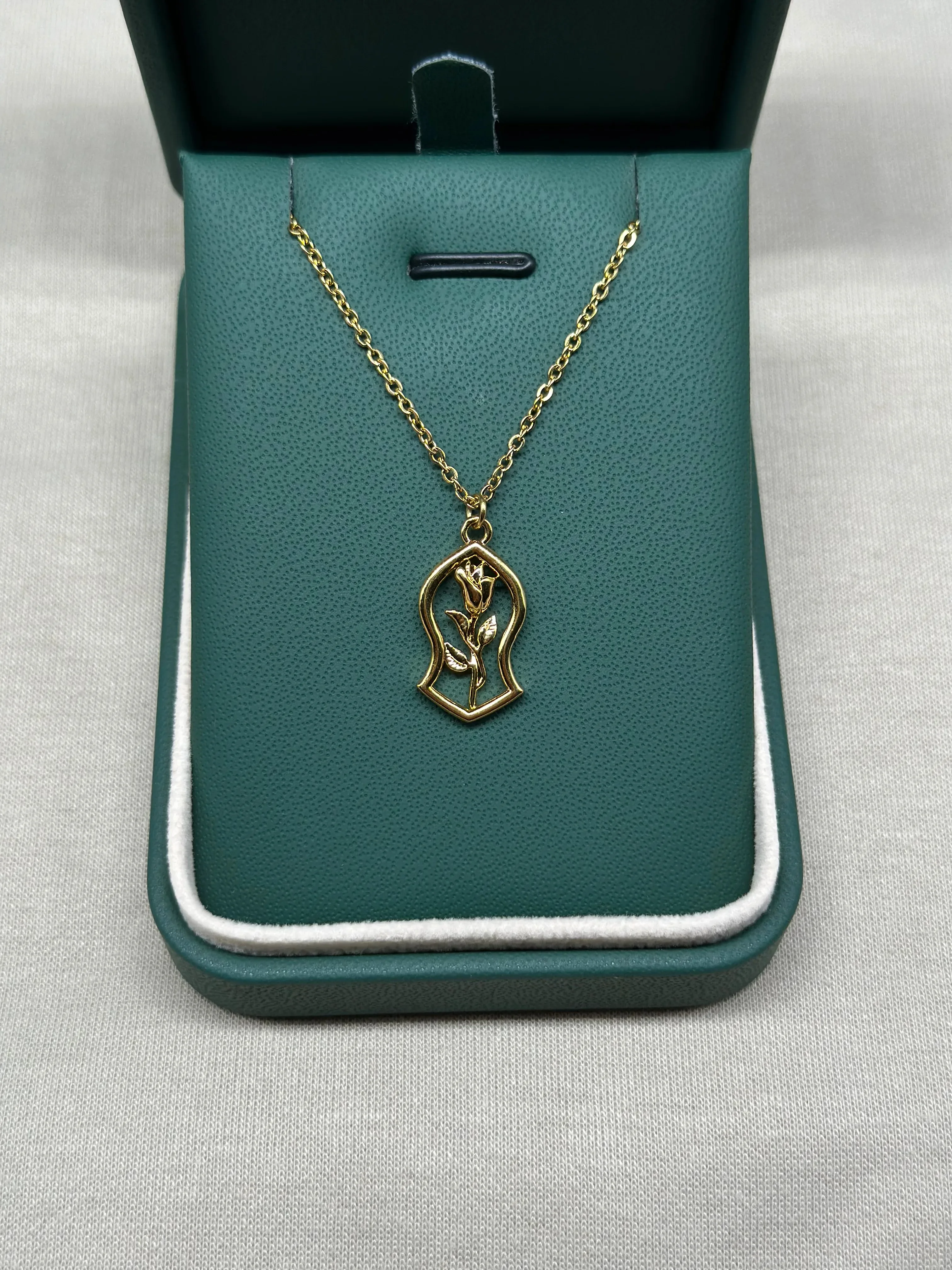 شخصية ثلاثية الأبعاد قلادة روز الجنينة الإسلامية قلادة قلادة مجوهرات من صلب لا يصدأ هدية للنساء هدية #2