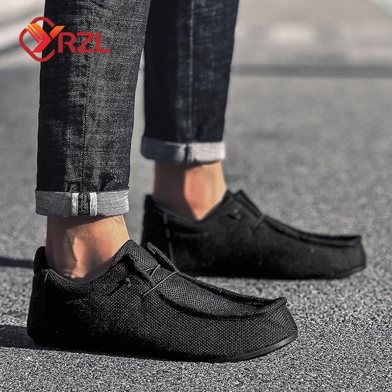 

YRZL парусиновые лоферы, мужские модные дышащие удобные повседневные лоферы на тонкой подошве, мужские классические туфли без шнуровки, мокасины, обувь для ленивых