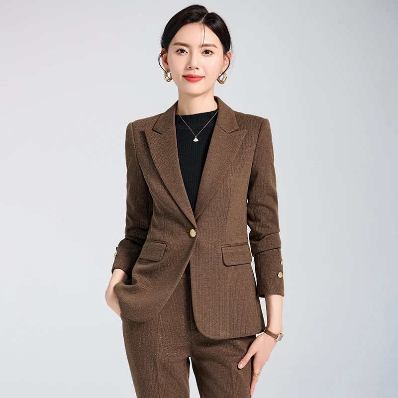 Formal Pantsuits Uniform Styles Professional Office Business Work Wear Suits with Pants and Jackets Coat Ladies Trousers Set