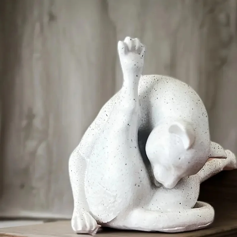 تمثال فرو ساحر لعق القطط من الراتنج - نمط إحياء فني، متعدد الوظائف في الهواء الطلق والديكور المنزلي