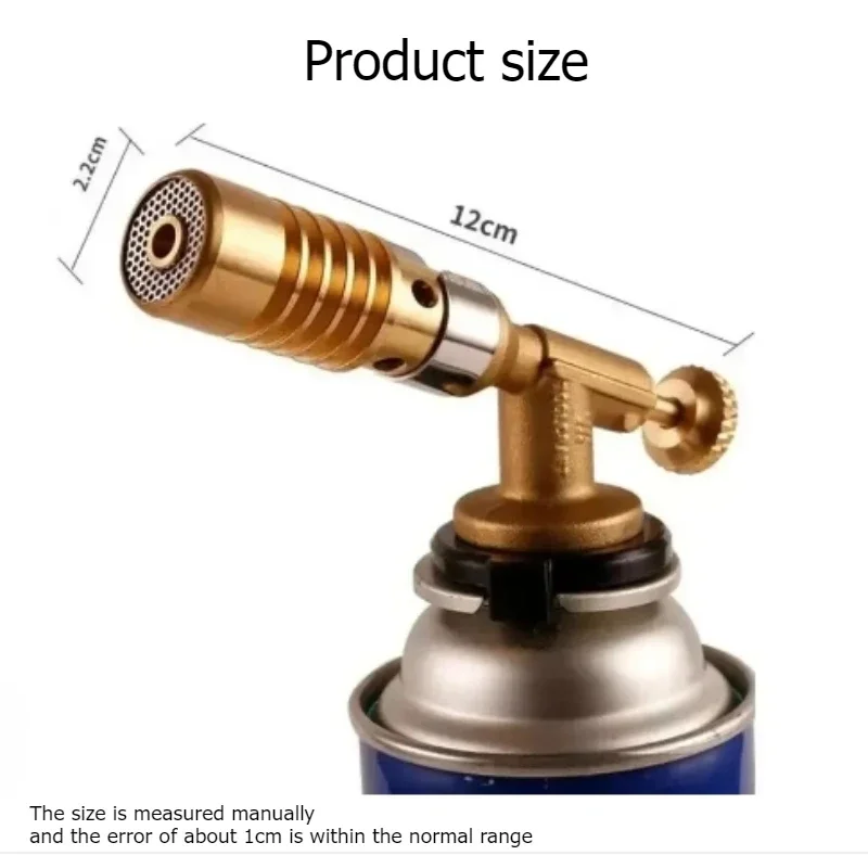 مسدس لهب عالي الحرارة، شعلة محمولة مزودة بوقيتان مع فوهة شعلة قابلة للتعديل للحام والتخييم وإشعال الشواء #6