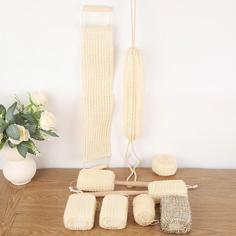 Handuk Mandi Dua Sisi Portabel Penggosok Punggung Pengelupas Kulit Handuk Mandi Bahan Aman Sikat Mandi Spons Penggosok