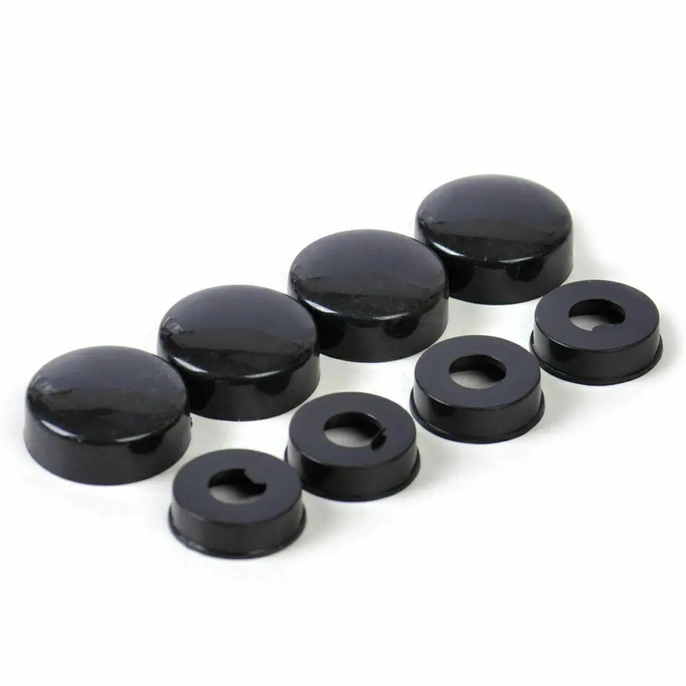 4pcs Black Screw Cap / Bolt Caps Covers For Car Truck Van License Plate Frame